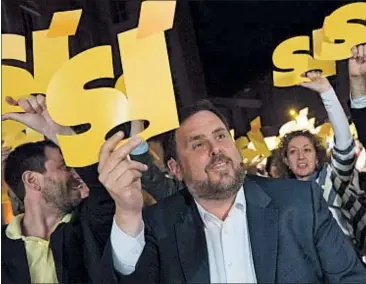  ?? ROSER VILALLONGA ?? Junqueras cumplió en Sant Vicenç dels Horts y después dio un mitin en Barcelona