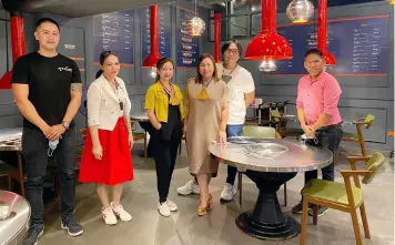  ?? Songdowon Family. (L-R) Dining Supervisor Ellerson Lumanlan; Operations Manager Jennifer Javiniar; Executive Assistant Isha Burayag; Co-owner Luchie Lozano; Public Relations Officer and Marketing Officer Gerrome Esguerra; and Dining Supervisor Roy Catacut ??