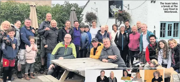  ??  ?? The team takes a break at The Lazy Trout in Meerbrook.