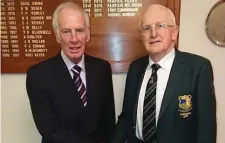  ??  ?? Co Sligo’s New President Kevin Cunningham with outgoing President Michael Kennedy.