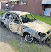  ??  ?? ROBBED AND WRECKED: Two criminal cases have been opened by the owner of East London meter taxi company Eagles Taxis after two drivers were attacked and robbed and the cars torched and crashed.