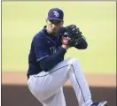  ?? AP file photo ?? Blake Snell, the 2018 AL Cy Young Award winner, was 4-2 with a 3.24 ERA in 11 starts during the pandemic-shortened 2020 season.