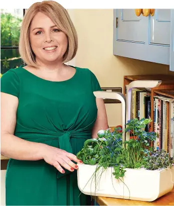  ??  ?? Fresh idea: Rachel with the Veritable indoor garden kit