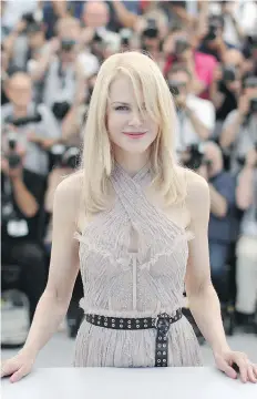  ?? VALERY HACHE/GETTY IMAGES ?? Nicole Kidman is starring in four projects featured at the Cannes Film Festival, including The Beguiled — which, along with The Killing of a Sacred Deer, is under considerat­ion for a Palme d’Or.