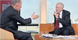  ??  ?? > Andrew Marr, left, and Labour leader Jeremy Corbyn