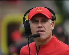  ?? File photo ?? Maryland coach DJ Durkin was placed on administra­tive leave Saturday after Terrapin Jordan McNair, a 19-year-old, died on June 13 after suffering heatstroke.