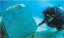  ??  ?? In Florida, Biscayne National Park’s Maritime Heritage Trail is underwater. Visitors don scuba gear to see such shipwrecks as the Lugano, which sank in 1913.