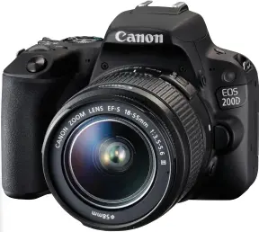  ??  ?? The Canon 200D is an excellent first DSLR that’s small and user friendly