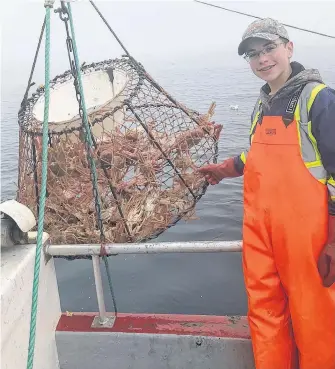  ?? CONTRIBUTE­D ?? Jacob Hiscock, 15, of Winterton hopes to someday own his own fishing enterprise.