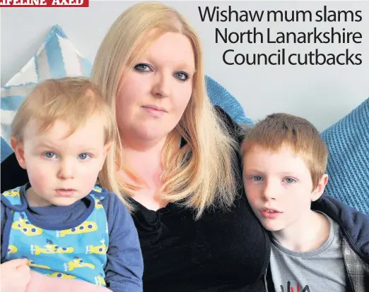  ??  ?? Disappoint­ed Laura Milne with son Caelan and Shay