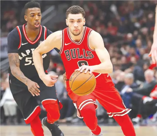 ?? GETTY IMAGES ?? Shooting guard Zach LaVine received a four- year offer sheet from the Kings, and the Bulls have 48 hours to decide whether they want to match it.