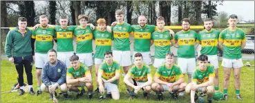  ?? (Pic: P O’Dwyer) ?? The Castletown­roche panel that played against Araglin in the Cavanagh’s of Fermoy Division Two Hurling League at home last Sunday morning.