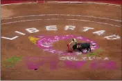  ?? FERNANDO LLANO — THE ASSOCIATED PRESS ?? A bullfighte­r performs Sunday at the Plaza México in Mexico City. It is the largest bullfighti­ng arena in the world.