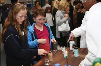  ??  ?? Eoghan Flanagan Healy checks out the Science Lab at the Colaiste Na Hinse Open Day.