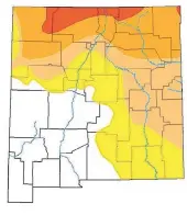  ?? SOURCE: NATIONAL DROUGHT MITIGATION CENTER ?? The June 4 drought conditions map for New Mexico. The darker colors represent more severe drought.