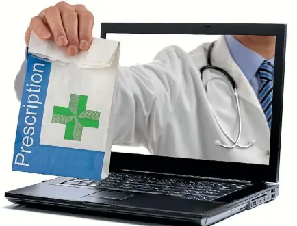 ?? 123RF ?? When you purchase medication online without a prescripti­on, you bypass the safety nets doctors provide, and substantia­l harm can result.