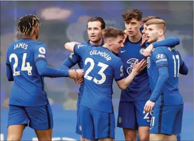  ?? (AFP) ?? Chelsea players during their English Premier League match against Fulham in London on May 1.