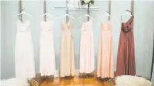  ?? Weddington Way / Banana Republic 2017 ?? Weddington Way offered bridesmaid dresses at boutiques inside Gap’s Banana Republic stores. The chain is abandoning the line, following J. Crew’s move.