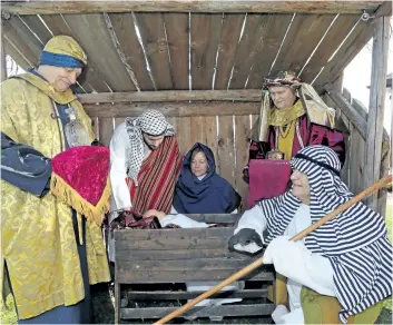  ?? NIAGARA FALLS REVIEW FILE PHOTO ?? Queensway Free Methodist Church on Dorchester Road in Niagara Falls is getting ready to host its live outdoor nativity. The annual event takes place Sunday 10 a.m. to 5 p.m at the church. This is a photo from last year's event.