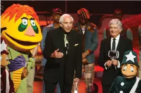  ?? Fred Prouser/Reuters ?? Marty Krofft speaks as he and brother Sid accept Pop Culture award during their tribute at taping of the seventh annual TV Land Awards in Los Angeles, 19 April 2009. Photograph: