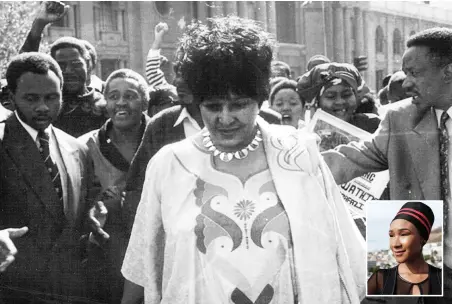  ??  ?? BREAKING GROUND: Winnie Madikizela-Mandela helped establish a platform from which women could express their rights, says the writer, inset.
