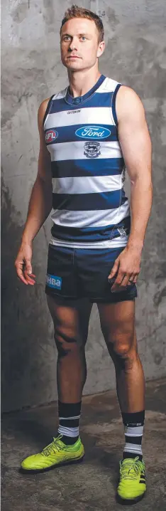  ?? Picture: AFL PHOTOS ?? Geelong’s Mitch Duncan poses for a photograph during yesterday’s AFL Captains’ Day at Marvel Stadium.