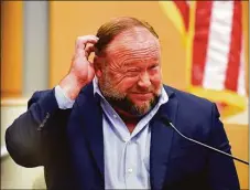  ?? Tyler Sizemore / Hearst Connecticu­t Media ?? A lawyer for Alex Jones argued he should have a new trial because the Connecticu­t jury’s verdict was a result of “prejudice.”