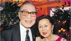  ??  ?? Following recent surgery and care at Vancouver General Hospital, Robert Lee and his wife Lily paid it forward surprising gala guests with another $1-million gift.