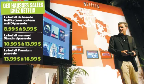  ?? PHOTO REUTERS ?? Un haut dirigeant de Netflix, Reed Hastings, lors d’une présentati­on de la compagnie de diffusion en continu, à Toronto, en 2010.