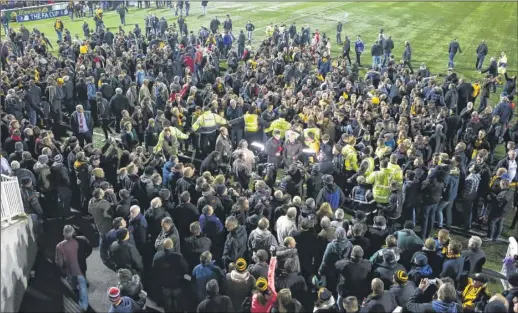  ?? Picture: Martin Apps FM3523230 Buy this picture from kentonline.co.uk ?? Maidstone fans celebrated on the pitch after the FA Cup win
