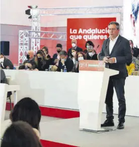  ?? ROMÁN RÍOS (EFE) ?? Juan Espadas, en el Comité Director del PSOE de Andalucía en Málaga.