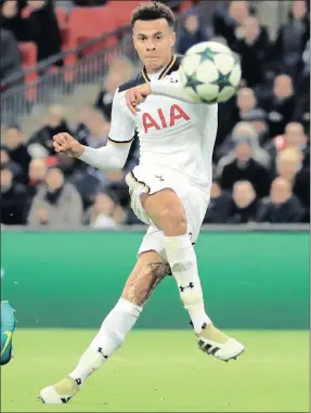  ?? PICTURE: BACKPAGEPI­X ?? ON SONG: Dele Alli has scored seven goals in his last four Premier League games for Tottenham Hotspur.