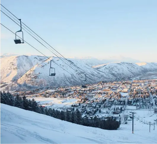  ?? DAVID STUBBS/THE NEW YORK TIMES 2013 ?? Grand Teton National Park and the town of Jackson, Wyoming, as seen from Snow King Mountain.