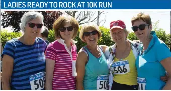  ??  ?? Mary Kavanagh, Bridget Ryan, Mary O’Donoghue, Ellen Howlett and Frankie Kirwan at the St Joseph’s Athletic Club Pink Rock run.