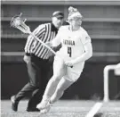  ?? COURTESY OF LOYOLA MARYLAND ?? Livy Rosenzweig, shown in a game earlier this season, had seven points in Lyola Maryland’s rout of American University on Saturday.