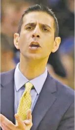  ?? JOHN RAOUX/ASSOCIATED PRESS FILE PHOTO ?? Former Albuquerqu­e resident James Borrego has 30 games of head coaching with the Orlando Magic in 2015, plus 14 years as an assistant coach in the NBA with three teams.