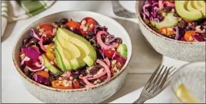  ?? (For The Washington Post/Tom McCorkle) ?? Barley and Black Bean Salad With Pickled Vegetables