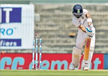  ?? BCCI ?? Virat Kohli was the eighth wicket to fall on Tuesday, his 72-run knock ended by a Ben Stokes delivery that sneaked in under his bat.