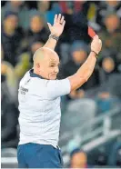  ?? Photo / Getty Images ?? Jaco Peyper red-carded All Blacks prop Angus Ta’avao in Dunedin against Ireland.