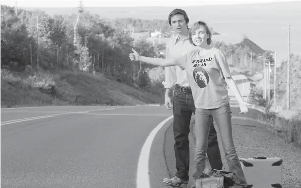  ?? — HOLDFAST PICTURES ?? Dylan Authors, left, and Julia Sarah Stone try to hitch a ride from Antigonish to Sydney, N.S. in Weirdos