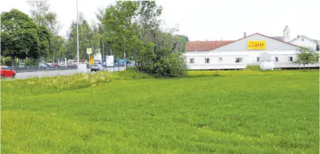  ?? FOTO: WOLFGANG LUTZ ?? Der Netto-Markt zieht in Richtung Wiese und auch die Zufahrt soll sich ändern.