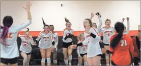  ?? Scott Herpst ?? The Lafayette Lady Ramblers celebrate the final point of the Region 6- AAA tournament this past Saturday. They will open the state playoffs at home against Stephens County this week.