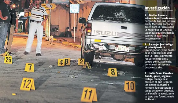  ??  ?? ARCHIVO. El cuerpo del exjefe policial quedó dentro de su carro en la calle principal de La Lima.