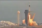  ?? REUTERS ?? ■
A SpaceX Falcon 9 rocket lifts off on an in-flight abort test, from the Kennedy Space Center in Cape Canaveral, Florida.