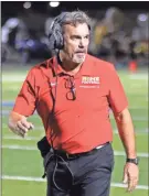  ?? File-jeremy Stewart ?? Rome High head football coach John Reid and the Wolves will play in a new region next year per the new GHSA reclassifi­cation.