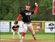  ??  ?? Boyertown pitcher Noah Kurtz delivers to the plate against Phoenixvil­le in the PAC championsh­ip game Friday at Boyertown.