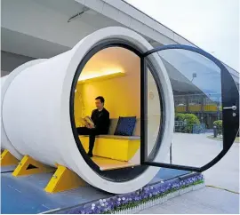  ?? Pictures / AP ?? The OPod consists of two sections of 2.5m diameter pipes fitted with glass doors on both ends.