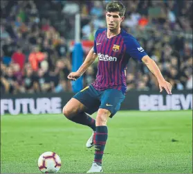  ?? FOTO: M.MONTILLA ?? Sergi Roberto se siente centrocamp­ista, pero ya disfruta como ‘2’ Polivalenc­ia