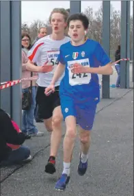  ?? 08_a13run05 ?? First pupils home in the 5k race were Ciaran McPhie and Eoghan Condie.