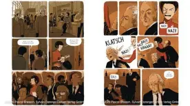  ??  ?? Der historisch­e Moment in der Graphic Novel: Beate Klarsfeld ohrfeigt Bundeskanz­ler Kurt Georg Kiesinger